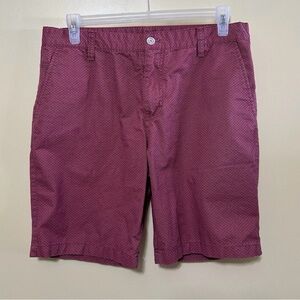 English Laundry Flat Front Geometric Print Chino Shorts Men 34 Red